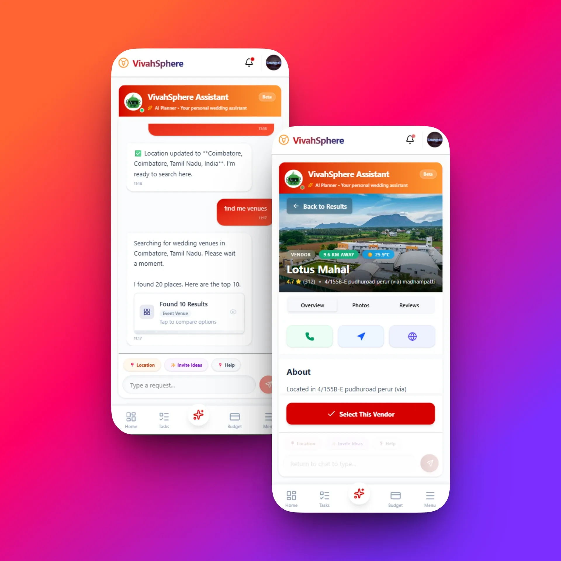 Your AI Wedding Scout Mockup